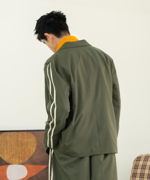 「eLur」 テーラードジャケット MEDIUM カーキ レディース_画像3