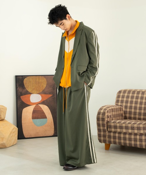 「eLur」 テーラードジャケット MEDIUM カーキ レディース_画像4