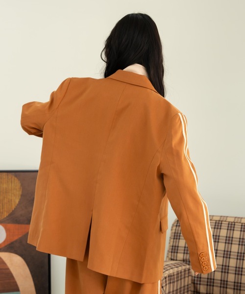 「eLur」 テーラードジャケット MEDIUM カーキ レディース_画像8