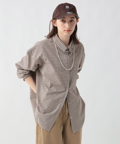 George's ブラウス シャツ スナップボタンチェックシャツ レディース