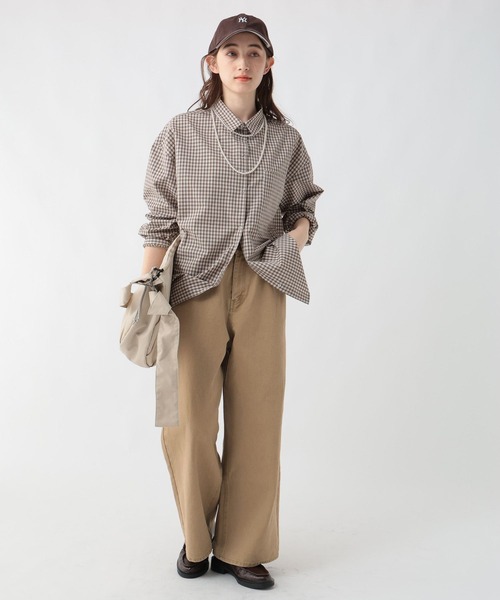 George's ブラウス シャツ スナップボタンチェックシャツ レディース