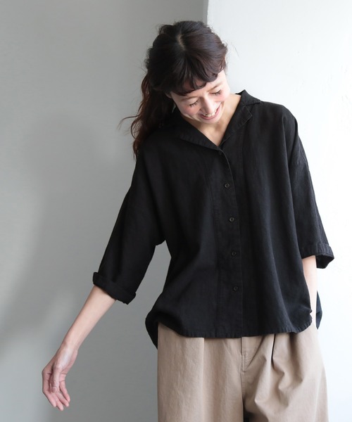 「soulberry」 7分袖ブラウス M ブラック レディース_画像7