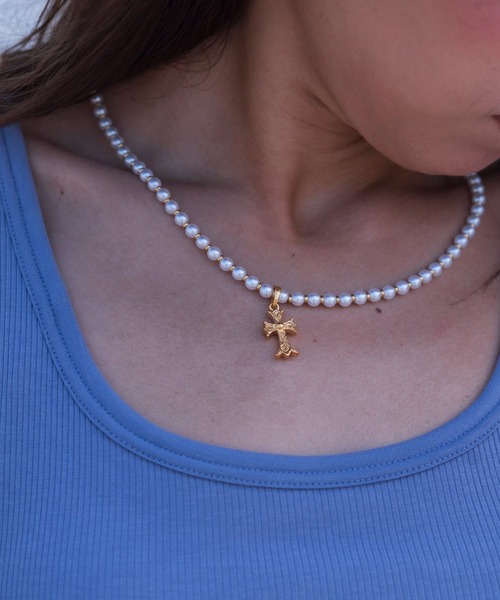 アイリービーチ　パールネックレス IRIEBEACH（アイリービーチ） ネックレス Pearl×mini cross CZ