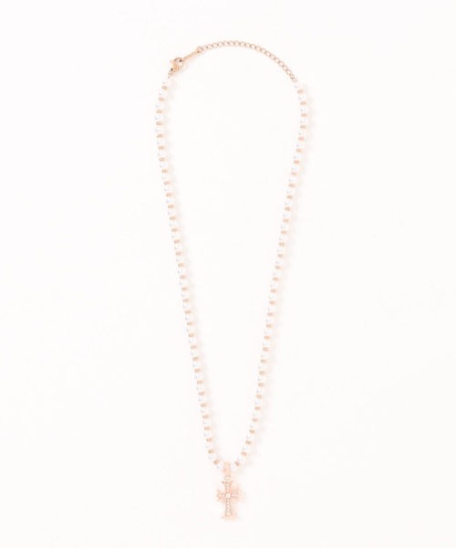 IRIEBEACH（アイリービーチ） ネックレス Pearl×mini cross CZ