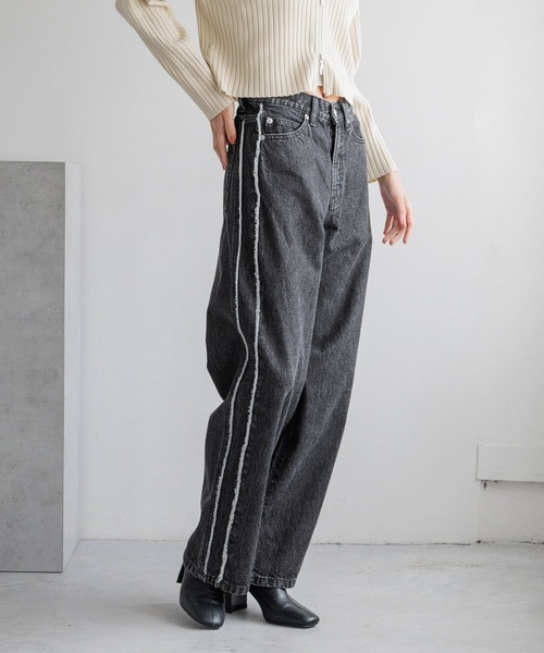 「LOWRYS FARM」 デニムパンツ L インディゴブルー レディース_画像7