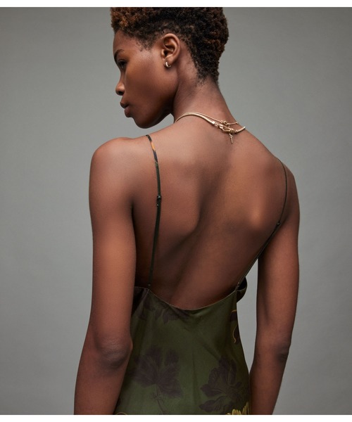 「ALLSAINTS」 キャミソールワンピース 6 グリーン レディース_画像6