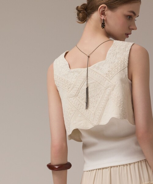 「GRACE CONTINENTAL」 ベスト 36 グレー レディース_画像2