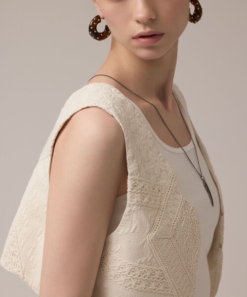 「GRACE CONTINENTAL」 ベスト 36 グレー レディース_画像4