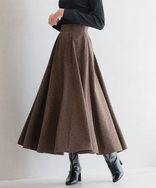 Andemiu（アンデミュウ） フレアスカート FREE ブラウン レディース