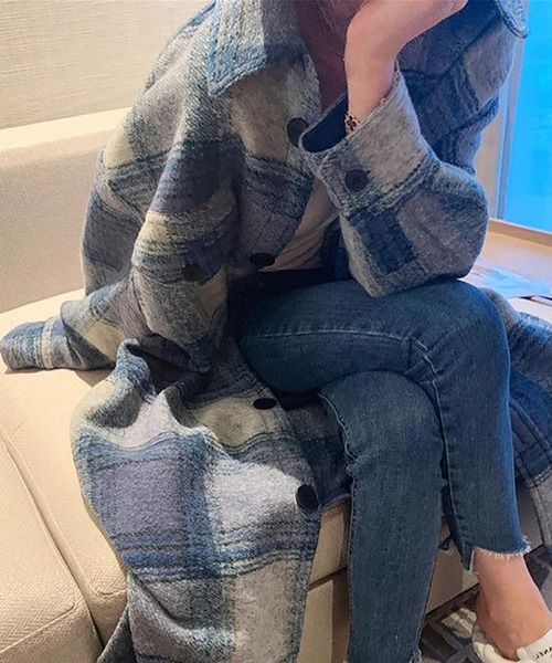 「SETUP7」 長袖ワンピース FREE ブルー レディース_画像2