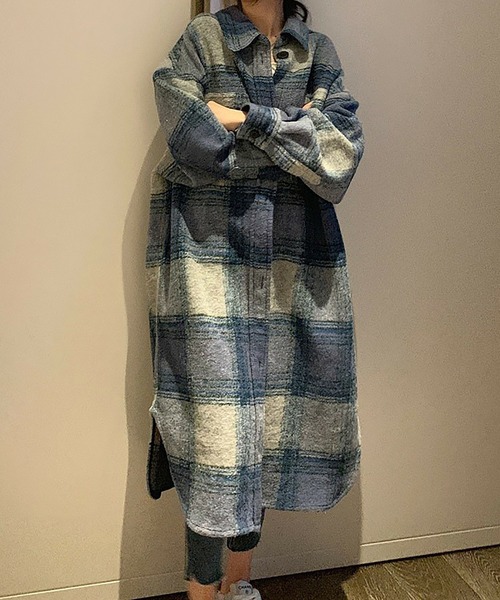 「SETUP7」 長袖ワンピース FREE ブルー レディース_画像3