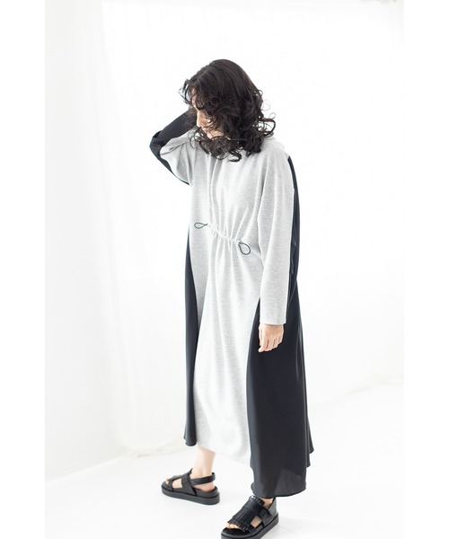 「OSMOSIS」 長袖ワンピース ONE SIZE グレー レディースの画像4