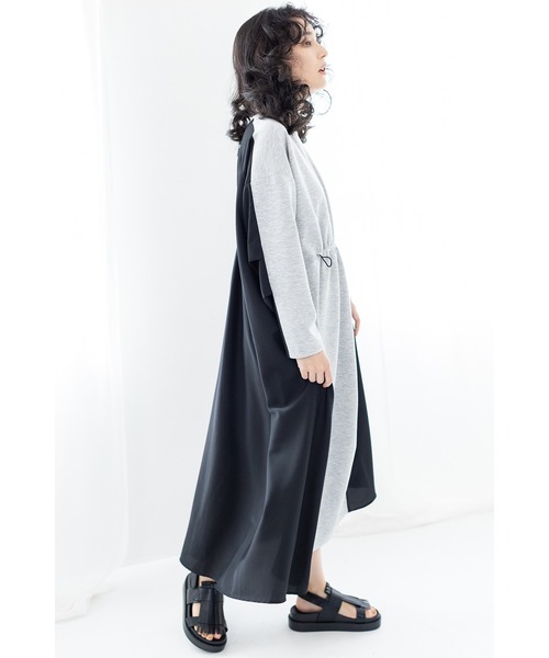 「OSMOSIS」 長袖ワンピース ONE SIZE グレー レディースの画像6