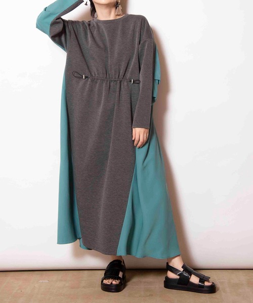 「OSMOSIS」 長袖ワンピース ONE SIZE グレー レディースの画像9