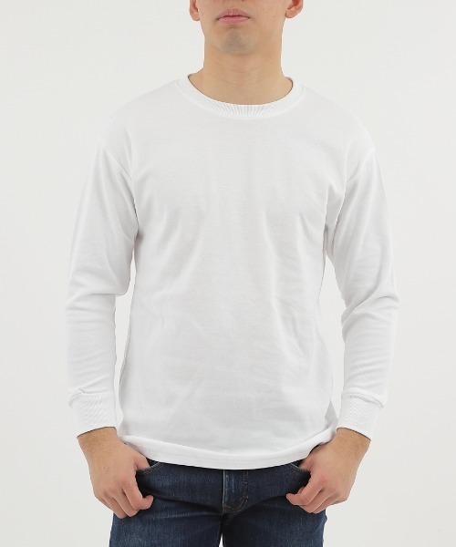 8egreedyロンT 白 xs CLOTHY tシャツ 「ふんわり柔らかな手触り」メンズダブルフェイス