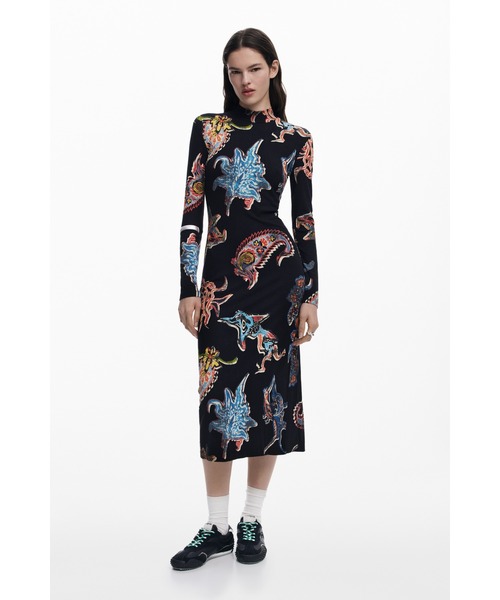 「Desigual」 長袖ワンピース X-SMALL ブラック レディース_画像3