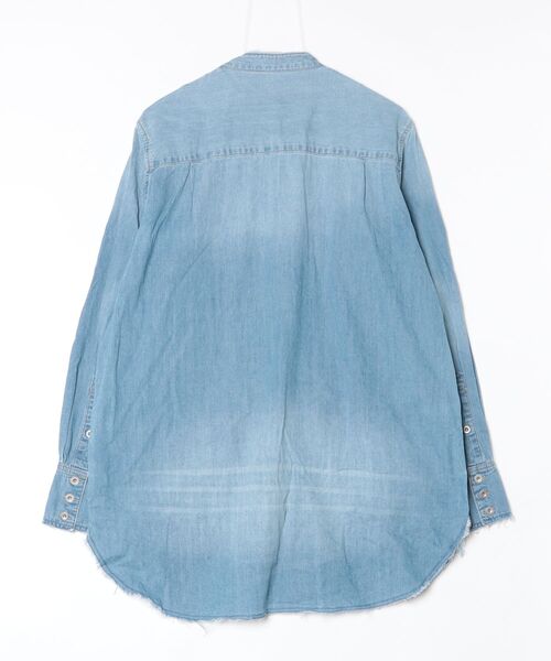 「Rinajour」 長袖シャツ LARGE ライトインディゴブルー メンズ_画像2