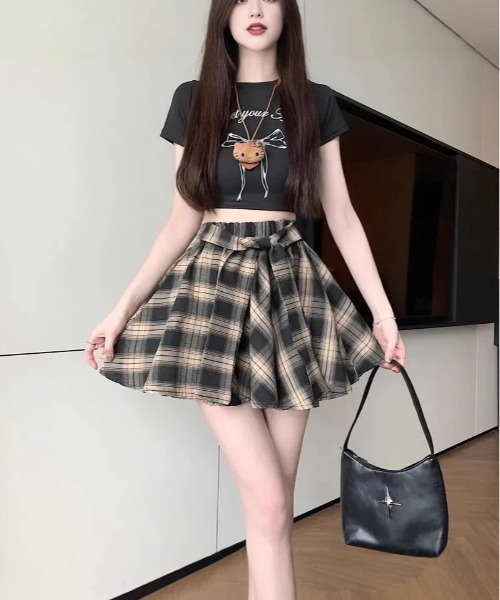 NoBelle スカート チェック柄 フレアミニスカート : ZOZOTOWN Yahoo!店
