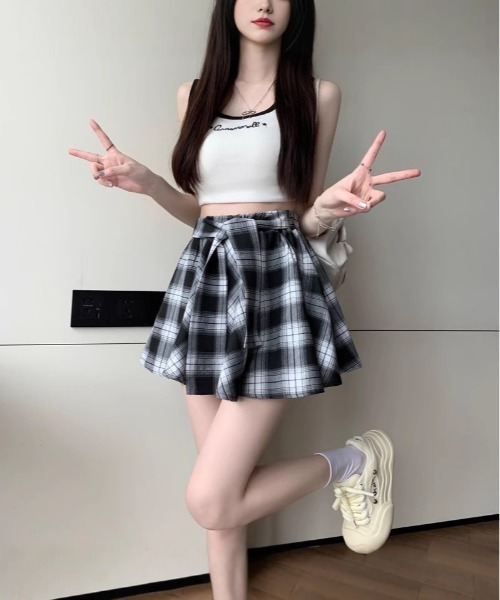 NoBelle スカート チェック柄 フレアミニスカート : ZOZOTOWN Yahoo!店