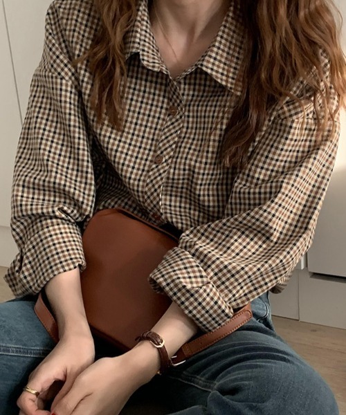 「cammie」 7分袖チュニック MEDIUM ブラウン レディース_画像2