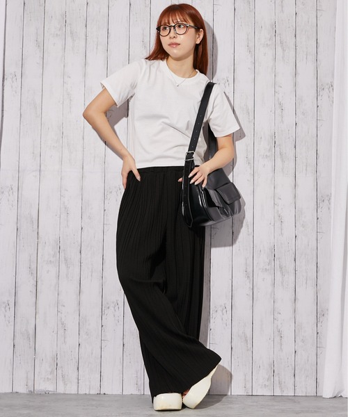ワイドパンツ パンツ 「カットプリーツ イージー」ワイドパンツ