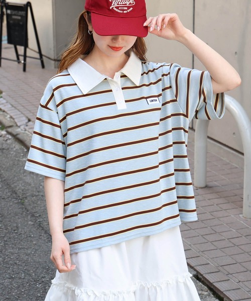 tiptop（ティップトップ） tシャツ ボーダーラガーシャツ レディース