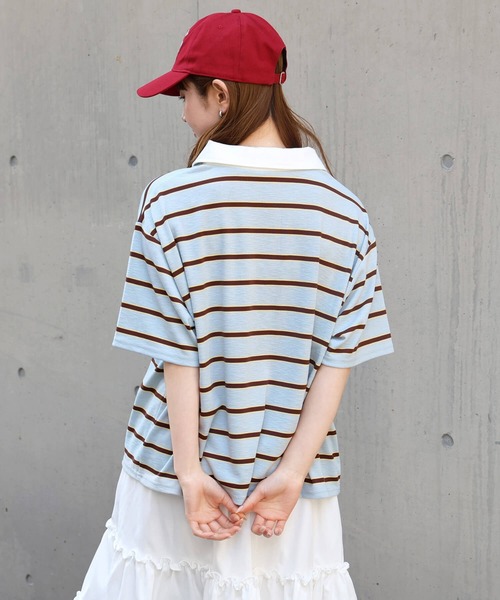 tiptop（ティップトップ） tシャツ 半袖 ボーダーラガーシャツ