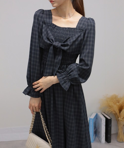 「pumpkin port」 長袖ワンピース M ブラウン レディース_画像3