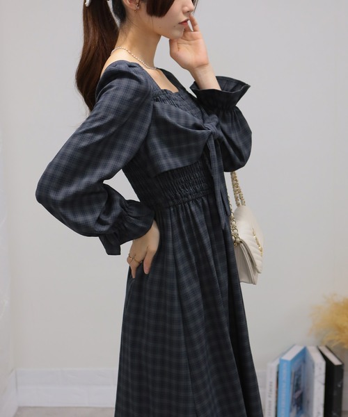 「pumpkin port」 長袖ワンピース M ブラウン レディース_画像5
