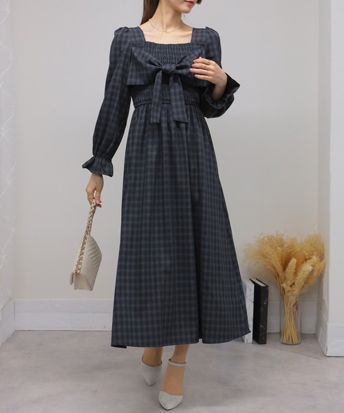 「pumpkin port」 長袖ワンピース M ブラウン レディース_画像6