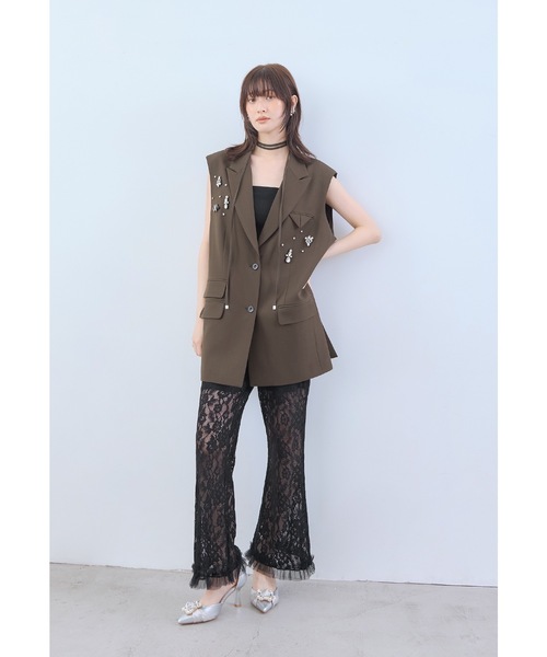 niana（ニアナ） ベスト ジレ ビジューボックスシルエットジレ ベスト