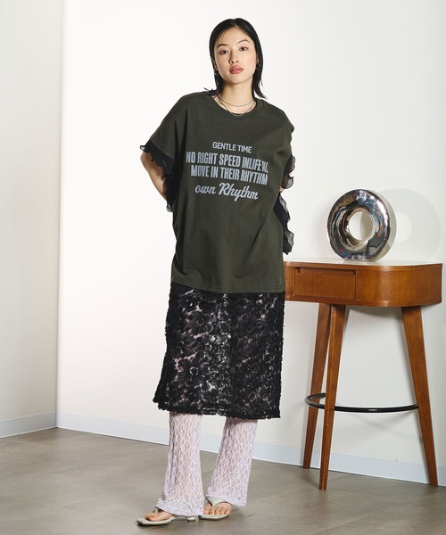 ROSE BUD（ローズバッド） ワンピース 半袖 OKIRAKU×ROSEBUD/LACE