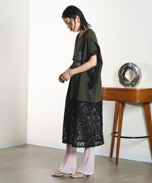 ROSE BUD（ローズバッド） ワンピース 半袖 OKIRAKU×ROSEBUD/LACE