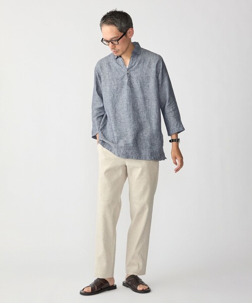 SHIPS（シップス） 七分袖 シャツ SHIPS: HERDMANS リネン 7スリーブ