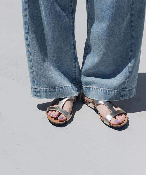 プラクトン　PLAKTONシルバーフラットサンダル PLAKTON（プラクトン） サンダル フラットサンダル レディース