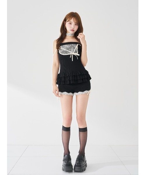 Darich（ダーリッチ） セットアップ アシメデザインレースフリル