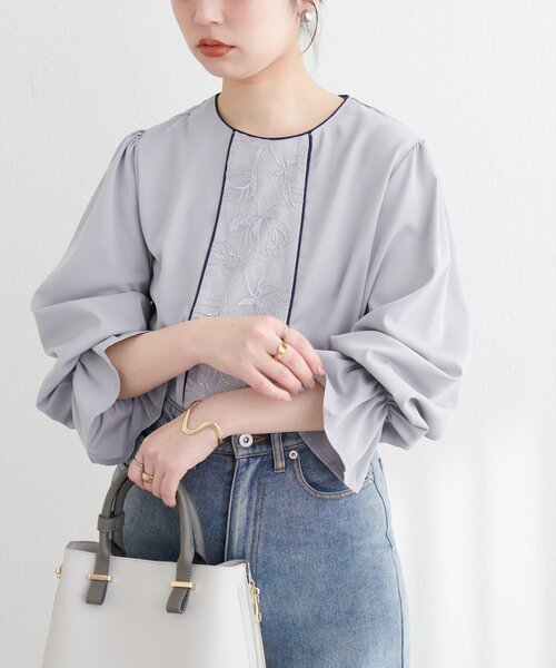 「natural couture」 長袖ブラウス FREE パープル レディース_画像10
