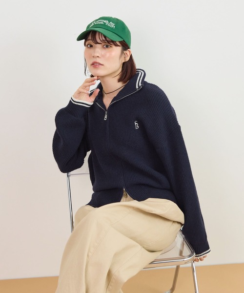 タートルネック ニット セーター 厚手 ハイネックダブルジップニット
