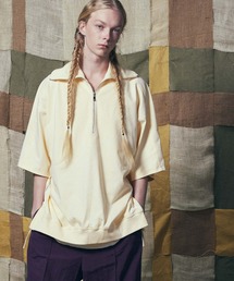 【試着のみ】MAISON SPECIAL プライムオーバーハーフジップポロシャツ UNISEX》Prime-Over Layering Crew Neck Half Zip Polo Shirt