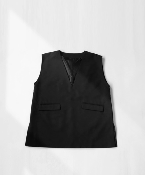 antiqua ベスト ジレ Vネックベーシックベスト レディース