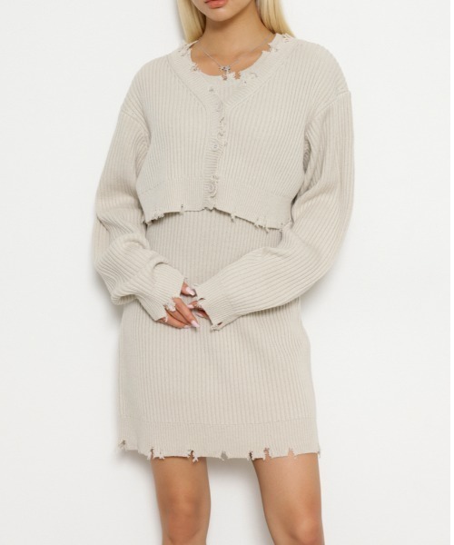 LAGUA GEM（ラグアジェム） ワンピース DAMAGE SET ミニワンピース