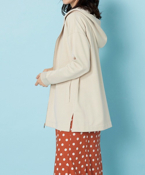 BELLUNA PLUS（ベルーナプラス） パーカー フードデザインとろみ素材