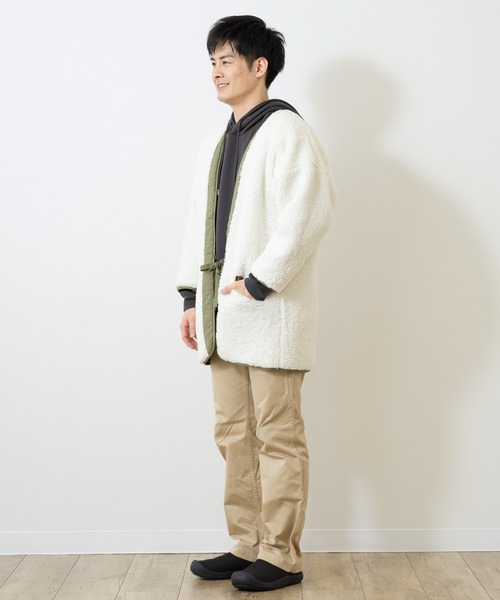 SOUBIEN（創美苑） コート アウター 半纏 モスグリーン 裏ボア