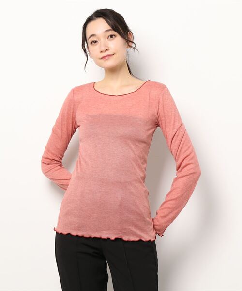 casa fline  リボンカットソー美品 CASA FLINE（カーサフライン） 長袖カットソー FREE ピンク レディース