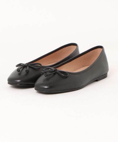 ♫週末限定値下♫コールハーンバレエシューズ　ブラック　リボン付き コール ハーン COLE HAAN トバ ボウ バレエ womens （ブラック レザー