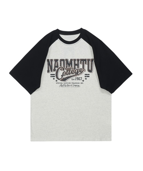 tシャツ HOOK -select- アメカジ英字プリントラグランスリーブビッグ 