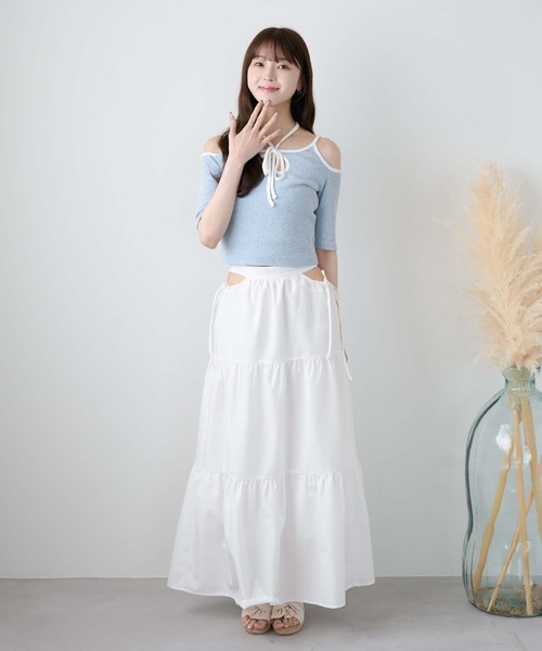 Ambre Neige スカート side slit tiered skirt / サイドスリット