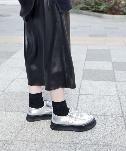 SESTO（セスト） ローファー ビジューモチーフ厚底スリッポン