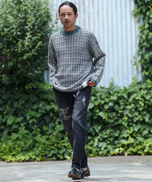 CAMBIO（カンビオ） セーター ニット mn2986-Tweed Like Crew Neck