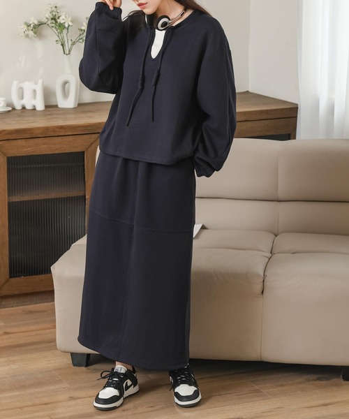 トレーナー スウェット key neck pullover setup レディース_6